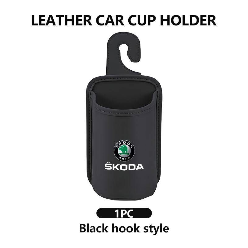 LOLL4 Для автомобиля Skoda Логотип Автомобиля Держатель для стакана в двери На заднее сиденье Стойка для напитков Кожаный ящик для хранения Fabia 1 2 Octavia a7 RS Superb Rapid Yeti