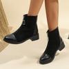 Fashion Autumn Winter Women Boots Low Heel Zipper Nude Boots for Women Fashion Platform Shoes for Women Black Ankle Boots Women Boots