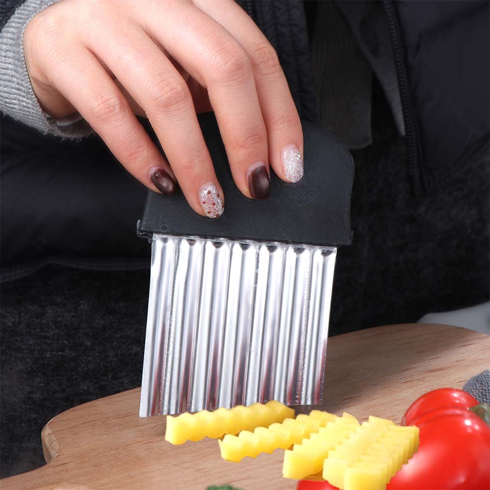 Multi-Functional Wavy Chopper Stainless Steel Vegetable Cutter Crinkle Cutter Food Preparation