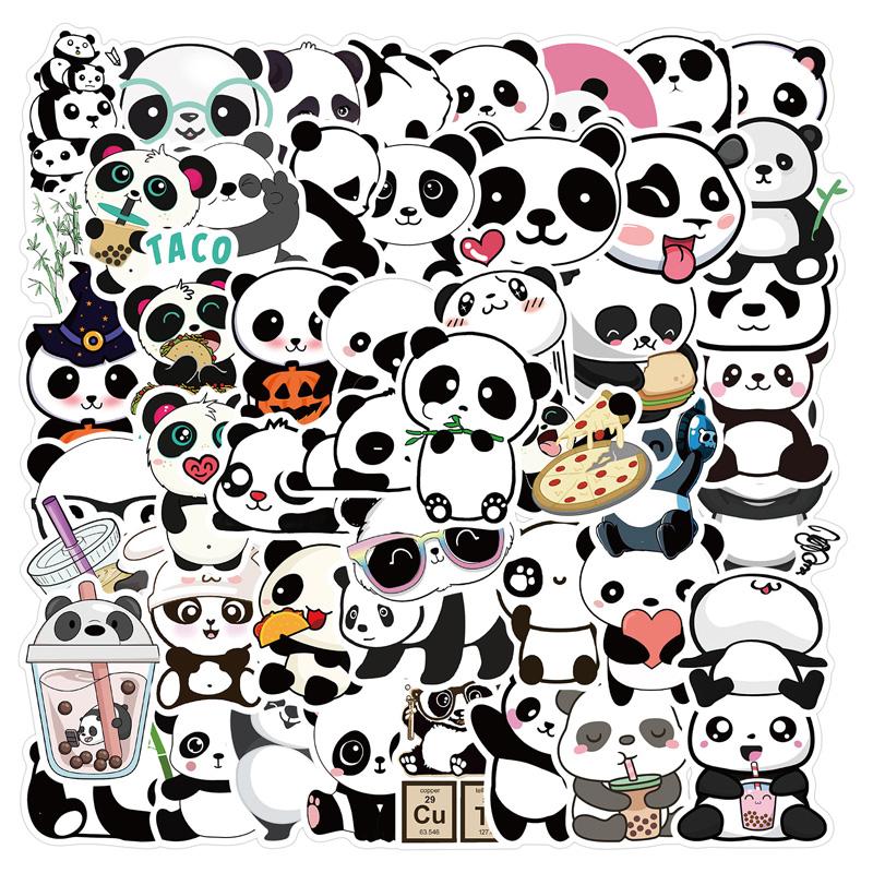 50Pc Skateboard Stickers Cute Fat Panda Stickers Skateboard Extreme Sports Stickers Trolley Case Guitar Mug Notebook Trend Stickers