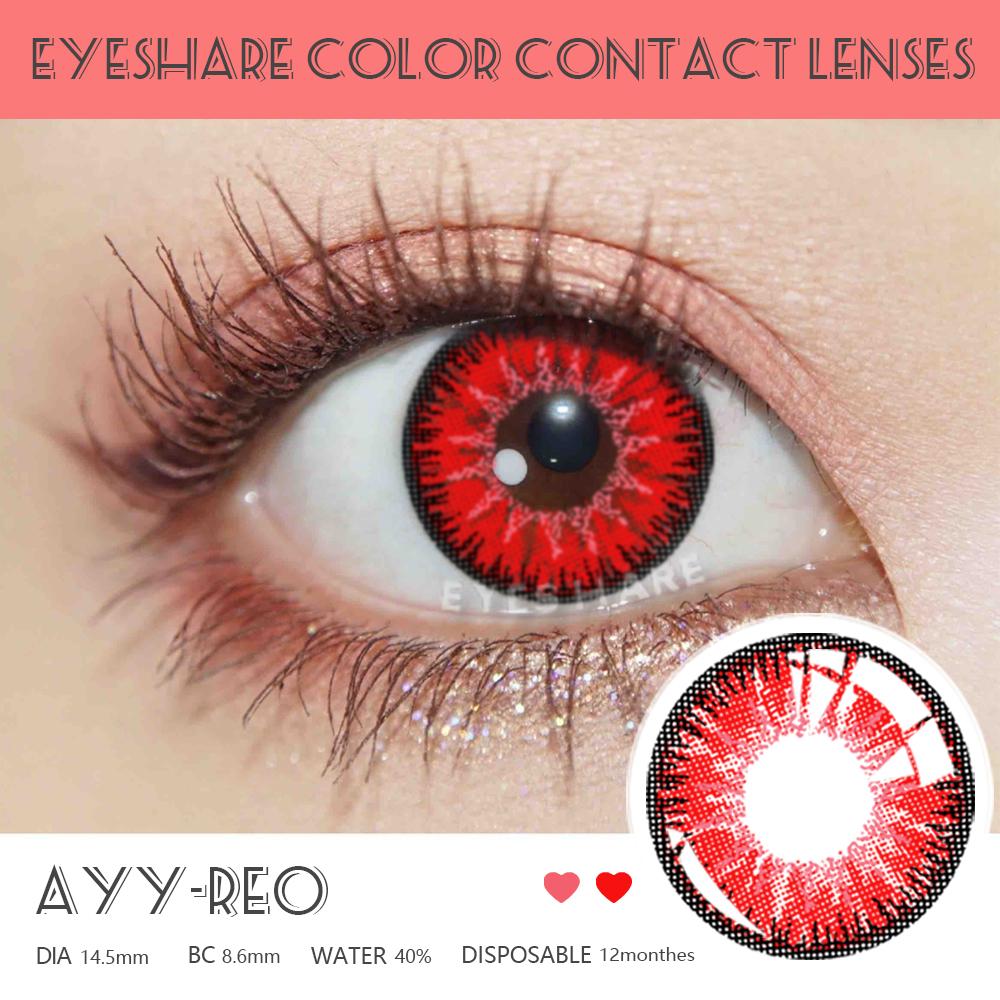 Eyeshare Cosplay Contact Lenses Big Eye Anime Colored Contactlen Blue Lens Red Contact Fashion Soft Color Cosmetic Lenses for Halloween