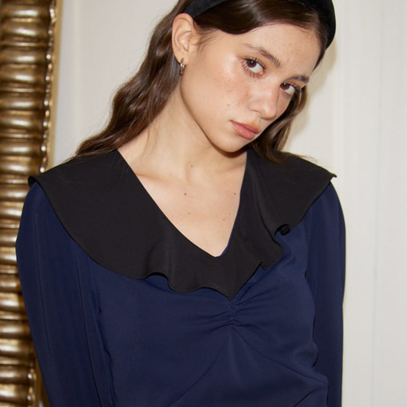 Салон де Йон Пуговичный Вельветовый Ободок для Волос_ Черный