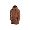 Solid Print Logo Zip Hooded Down Jacket Men Outerwear Brown DZ4554-256