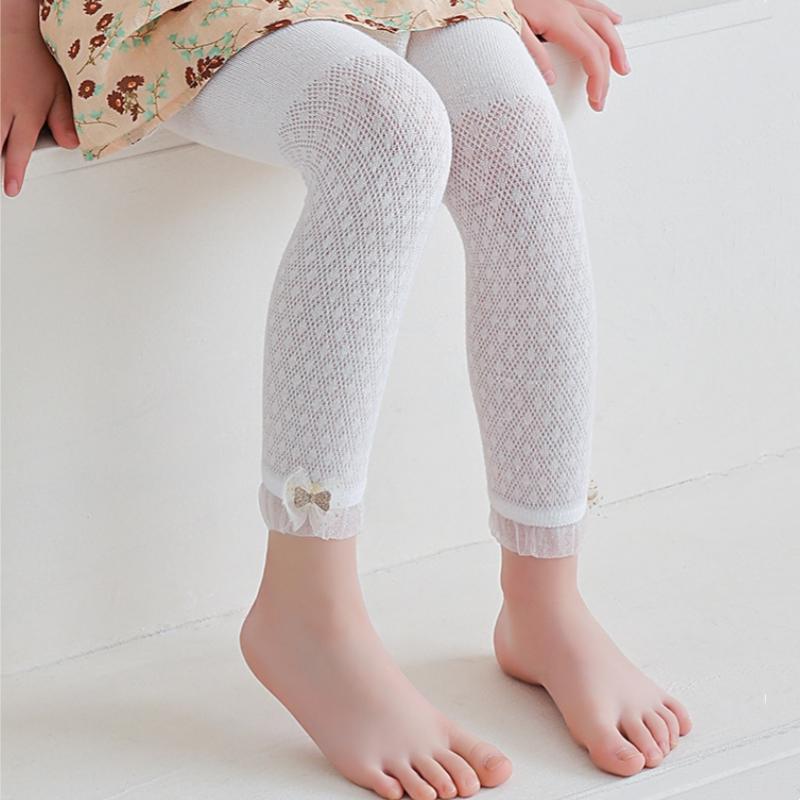 Новые летние хлопковые колготки для новорожденных девочек, детские колготки с бантом для девочек, детские колготки с вырезами
