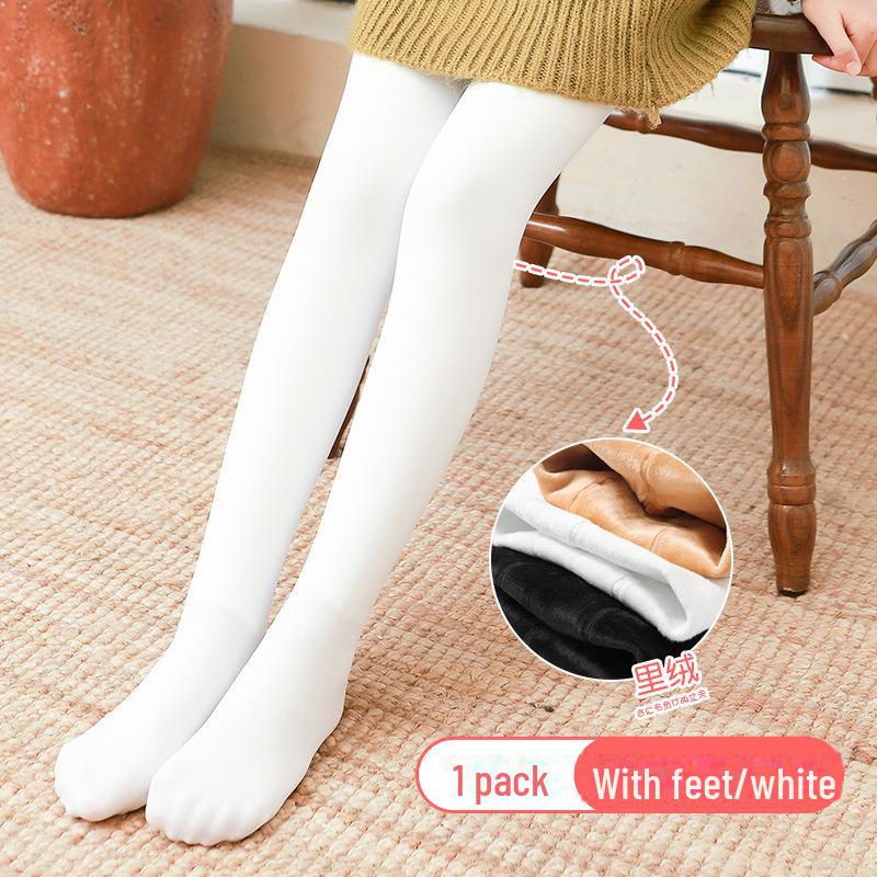 Колготки из плотного бархата для девочек: Белые леггинсы для танцев осень/зима