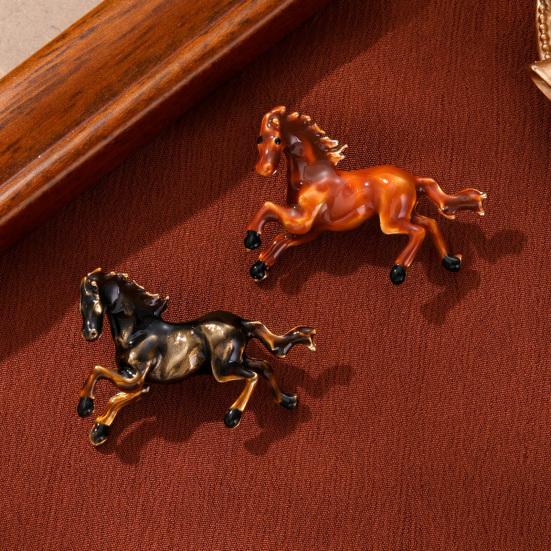 Брошь-булавка Год Лошади по китайскому зодиаку Брошь Винтажная Зодиакальная Брошь Свитера Шляпы Сумки Значок Украшение для одежды