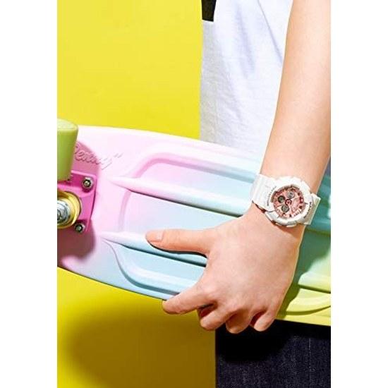 Женские наручные часы Casio Baby-G, оригинальная модель BA-130-7A1JF, белые.
