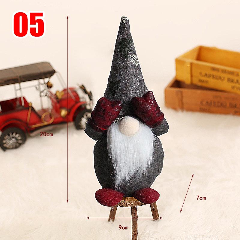 34 Styles Knitted Fabric Swedish Tomte Dwarf Rudolph Gnomes Dwarf Santa Claus Faceless Plush Doll