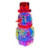 LED Prismatic Iridescent Snowman Ornaments USB Powered 3D Light Up Snowman Colorful Christmas Night Light for Home Party
