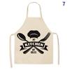 Черно-белый женский льняной фартук с геометрическими буквами, аксессуары для выпечки, кухонный фартук, кухонный фартук, мужской кухонный фартук
