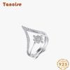 Tancise Classic 925 Sterling Silver Zircon Ring Ladies Jewelry Wedding Promise Party Gift