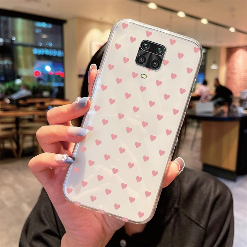 Прозрачный чехол для телефона в форме сердца для Xiaomi Redmi Note 8 9 9S Pro Max 8T 9A 9C 9T, прозрачный, не желтеющий, ударопрочный, женский