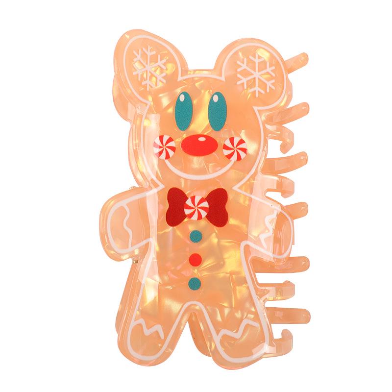Shining Girl Christmas Hair Clips: Gingerbread Man, Christmas Tree, & Candy Cane Claw Clips.