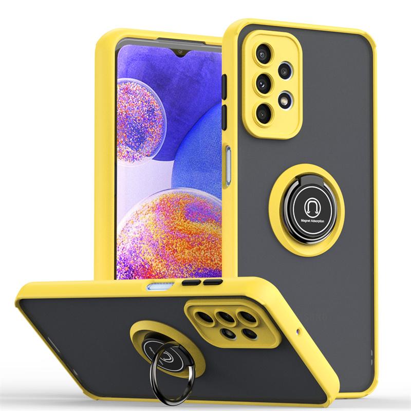 Armor Hard PC Matte Case For Samsung Galaxy A13 A23 A33 A53 A73 5G M23 M33 M53 M13 Cover Ring Magnetic Stand Holder Fundas Coque