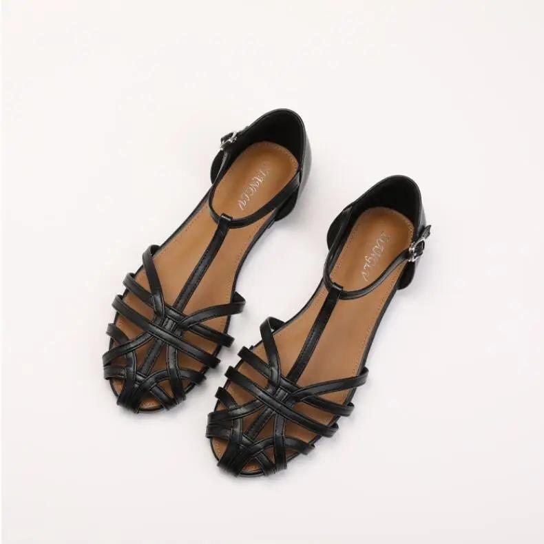 Босоножки Баотоу для женщин Модные дышащие сандалии с вырезами Модные уличные повседневные сандалии Летние праздничные римские туфли для женщин