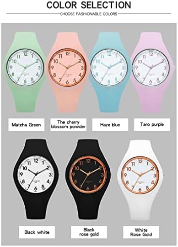 Women's Sport Watch Large Dial Waterproof Silicone Band Casual Fashion Quartz Analog Wristwatch for Ladies Girls