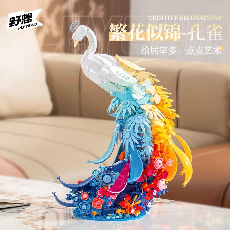 Non-Toxic Animals Flowers Peacocks Assembled Models Building Blocks Toys Light Home Furnishings Decorations Valentine'S Day Gifts