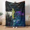 Cyberpunk Future Cityscape Blanket Soft Throw Blanket For Home Bedroom Bed Sofa Travel Office Solid Christmas Blanket