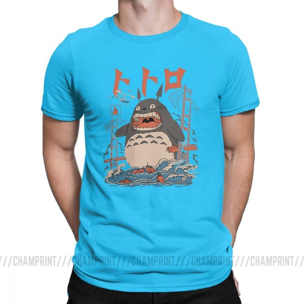 Novelty The Neighbor S Totoro Attack T Shirts Men Crewneck Cotton T Shirts Short Sleeve Tee