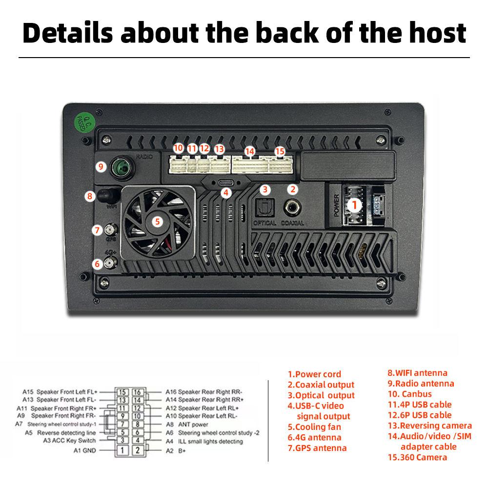 REAKOSOUND Android 10.0  9.5 Inch / 10.36 Inch 2K Screen Auto Radio 2 Din Car Radio GPS Navigation Wifi Bluetooth FM Receiver