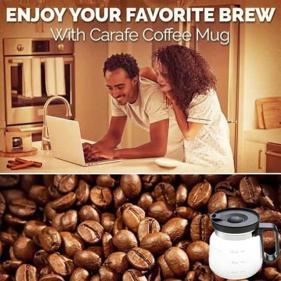 Стеклянная кофейная кружка 16 унций Кружка в стиле кофейника с крышкой Большой емкости Чашка для горячих и холодных напитков Подарок для любителей кофе