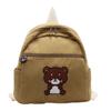Bear Backpack Corduroy Student Schoolbag Women Cartoon Backpack
