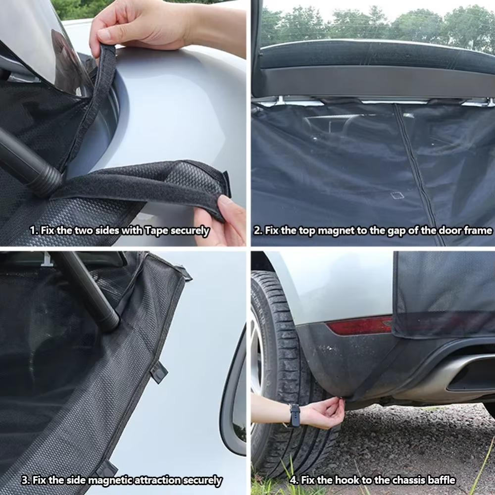 Ventilated Magnetic Car Trunk Mosquito Net Sunshade SUV Tailgate Privacy Curtains Camping