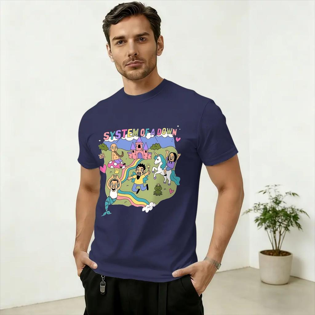 Vintage T-Shirt Summer Band SOAD Live 2026 Concert Hippie T Shirts Cotton Tshirt for Unisex Y2K Casual Pattern Short Sleeve Tops