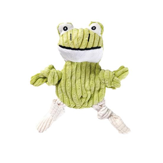 Plush Dog Toy Squeaky Animal Elephant Duck Puppies Chew Toy Interactive Fox Frog Crinkle Toy with Arm Leg Knots for Large Medium Small Dogs