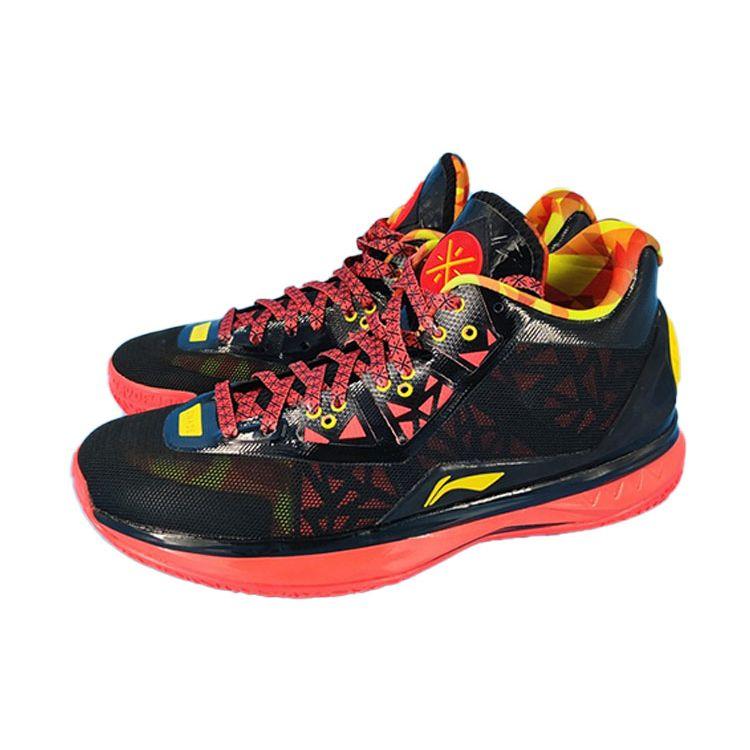 Баскетбольные кроссовки Li Ning Wade Way 4 с комфортом, амортизацией, нескользящие, износостойкие, средней высоты, мужские, черные, оранжевые, ABAL069-1