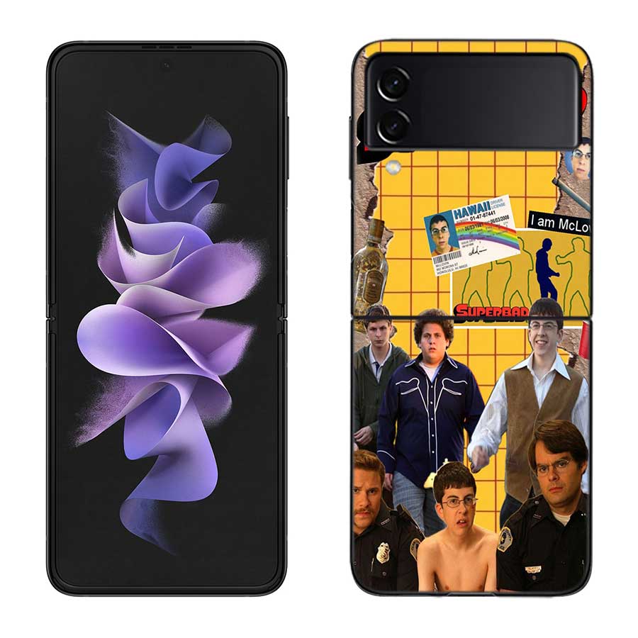 Чехол для телефона Mclovin SuperbadZ для Samsung Z Flip 7 6 5G Galaxy Z Flip 5 4 3 Черный Жесткий Чехол Роскошный ПК Корпус Coque