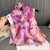 Luxury Brand Women Beach Scarf Georgette Silk Shawls Design Print Headband Female Summer Headband Wraps Sunscreen Hijab