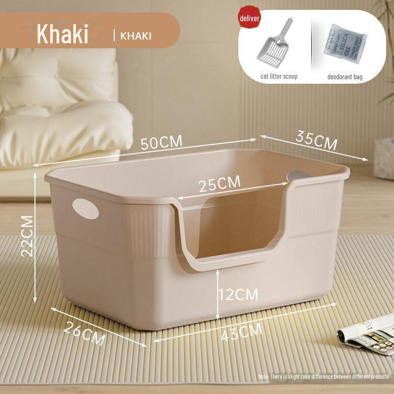 Extra Large Splash-Proof Cat Litter Box with High Sides