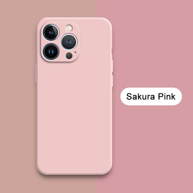 Fashion Square Liquid Silicone Cases With Inset Cloth for iPhone 11 12 13 14 15 16 Pro Max Plus Mini Covers iPhone X XR XS MAX 7 8 6 6s