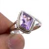Natural Pink Amethyst Gemstone 925 Solid Sterling Silver Jewelry Ring S.7 Q6f66