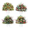 Yousheng Lighted Artificial Christmas Urn Filler Battery Powered Pre-lit Xmas Pine Trees with LED Lights And Tripod Stake Holiday Planter Filler