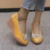 Fashion Ladies Shoes 2024 Hot Sale Shallow Women's Pumps Autumn Round Toe Bow Tie Sequins Solid Casual Wedge Large Size One Kick Shoes