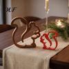 Christmas Decorative Figures 3D Printed Squirrel Figurine, Minimalist Statue, Hollow Animal Ornament for Living Unique Gifts Kids Room and Desk Decor,