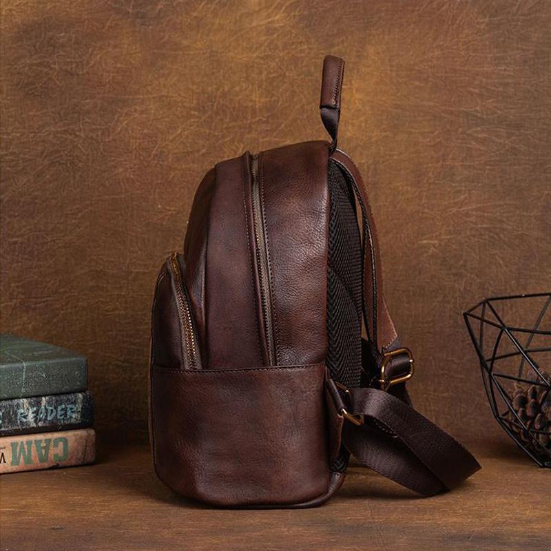 Johnature Винтажный рюкзак из натуральной коровьей кожи, женская сумка, многоцелевой большой вместительный дорожный рюкзак ручной работы