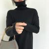 Hirsionsan свободный простой вязаный свитер с длинным рукавом женский осенний элегантный модный базовый джемпер женский повседневный водолазка однотонные мягкие пуловеры