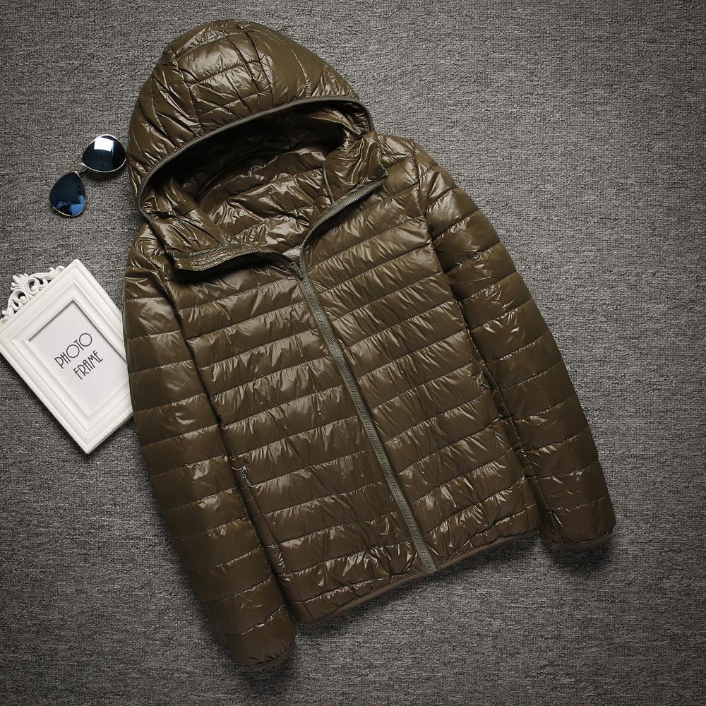 Мужская легкая хлопковая куртка с капюшоном: Теплый, модный, короткий, повседневный и портативный воротник-стойка для осени и зимы.