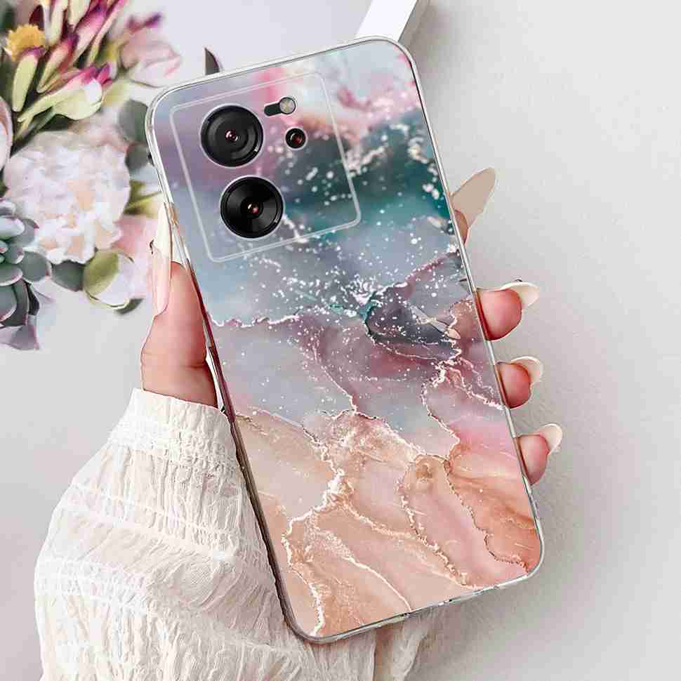 Новый чехол для Xiaomi Mi 13T 5G 6.67" Звездное небо Луна Мягкий силикон ТПУ Чехол для Xiaomi Mi13T 2306EPN60G 6.67" Розовый корпус телефона