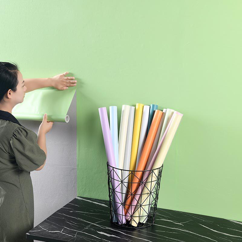 ПВХ водонепроницаемые самоклеящиеся обои Macaron для спальни, гостиной, ремонта, настенная наклейка