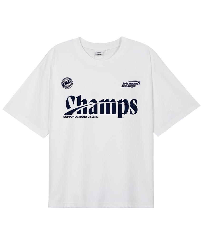 BORN CHAMPS [7 Цветов] Спортивная футболка с логотипом Chmps Оверсайз с коротким рукавом B25St33 (Тип B)