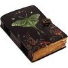 Luna Moth Leather Journal: Blank Spell Book of Shadows, Vintage Lock