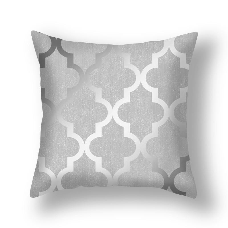 Офисная автомобильная тканевая подушка для кровати, чехол для подушки персиковой кожи, серый геометрический чехол для дивана, чехол для подушки