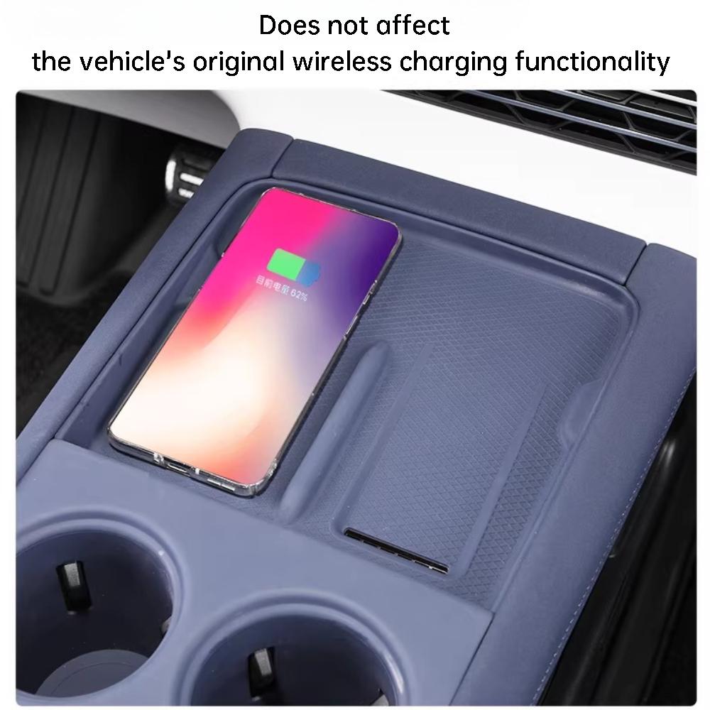 For XPeng G6 23-25 Center Console Wireless Charging Pad Silicone Cup Holder Mat Anti Slip Interior Modification Accessories