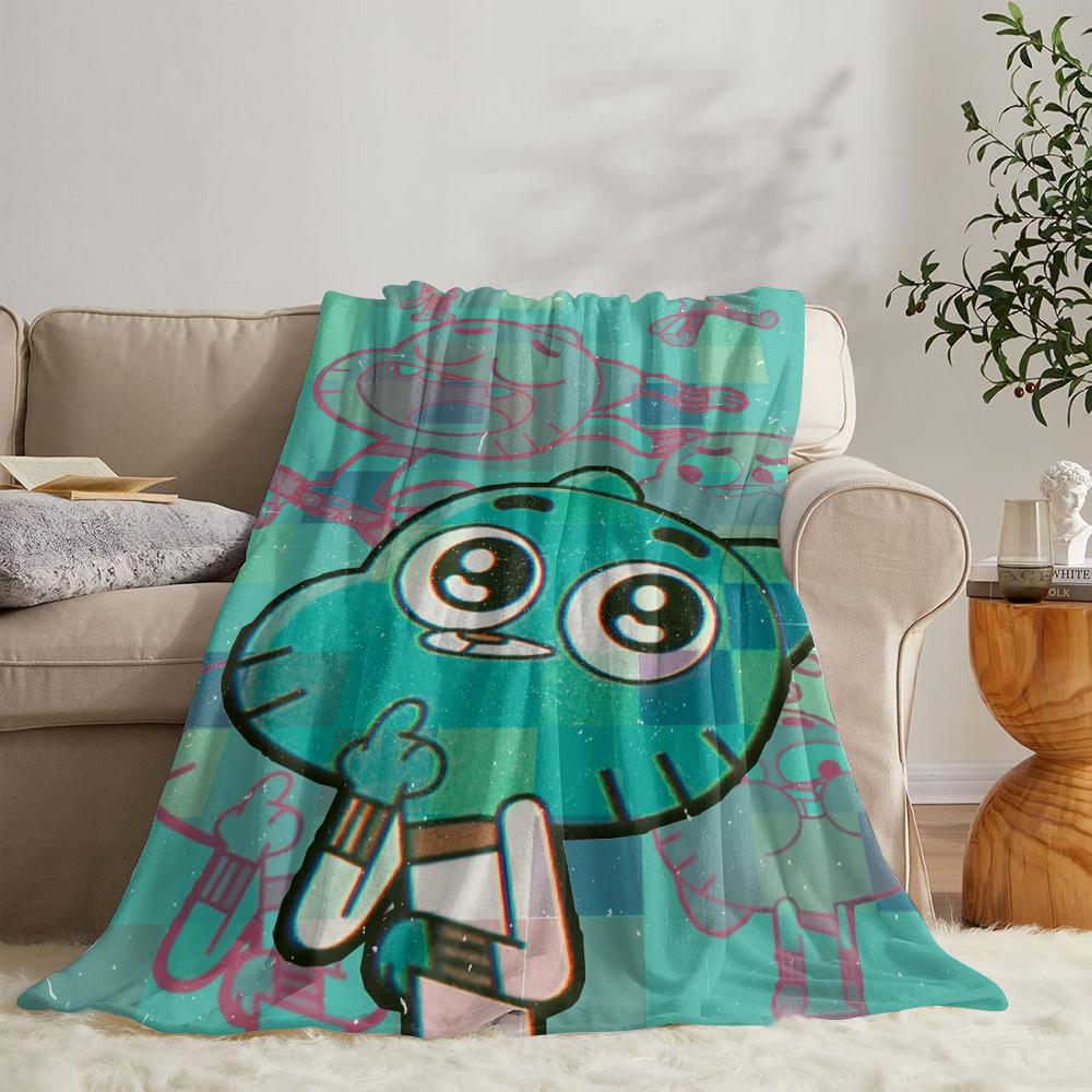 GUOYU Blanket The Aamazing World Of Gumballs Throw Soft Flannel Throw Summer Blanket Lightweight Cozy Nap Blanket for Sofa Bed Travel