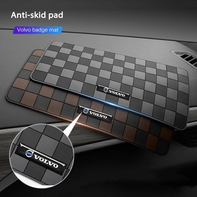 bku10 Checkerboard Car Dashboard Mat for Volvo XC60 XC90 S60 S90 V60 V90 XC40 Ornament Anti-slip Pad Car Interior Accessories
