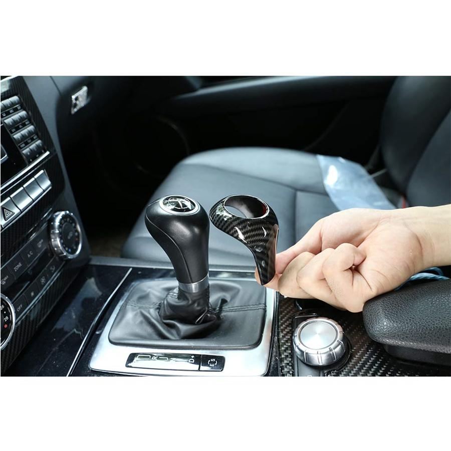 Carbon Fiber Gear Shift Knob Cover Trim Fit For Mercedes-Benz W204 C E G GLS Class